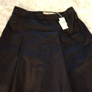 J-Crew Navy Chino Skirt with Buttons 4-Pleats